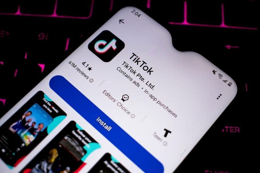 Egy Google Playen elérhető TikTok alkalmazás.
