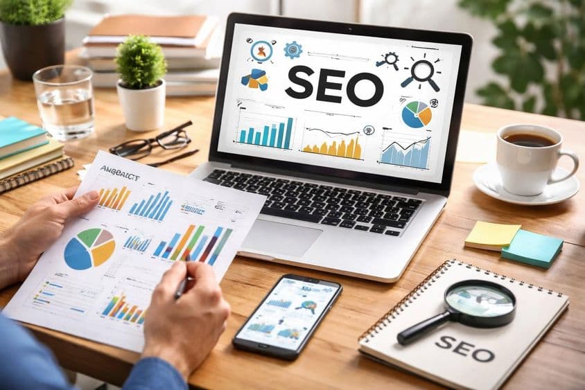 SEO Stratégia Elemzés Munkaasztalon.